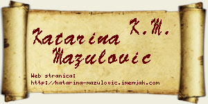 Katarina Mazulović vizit kartica